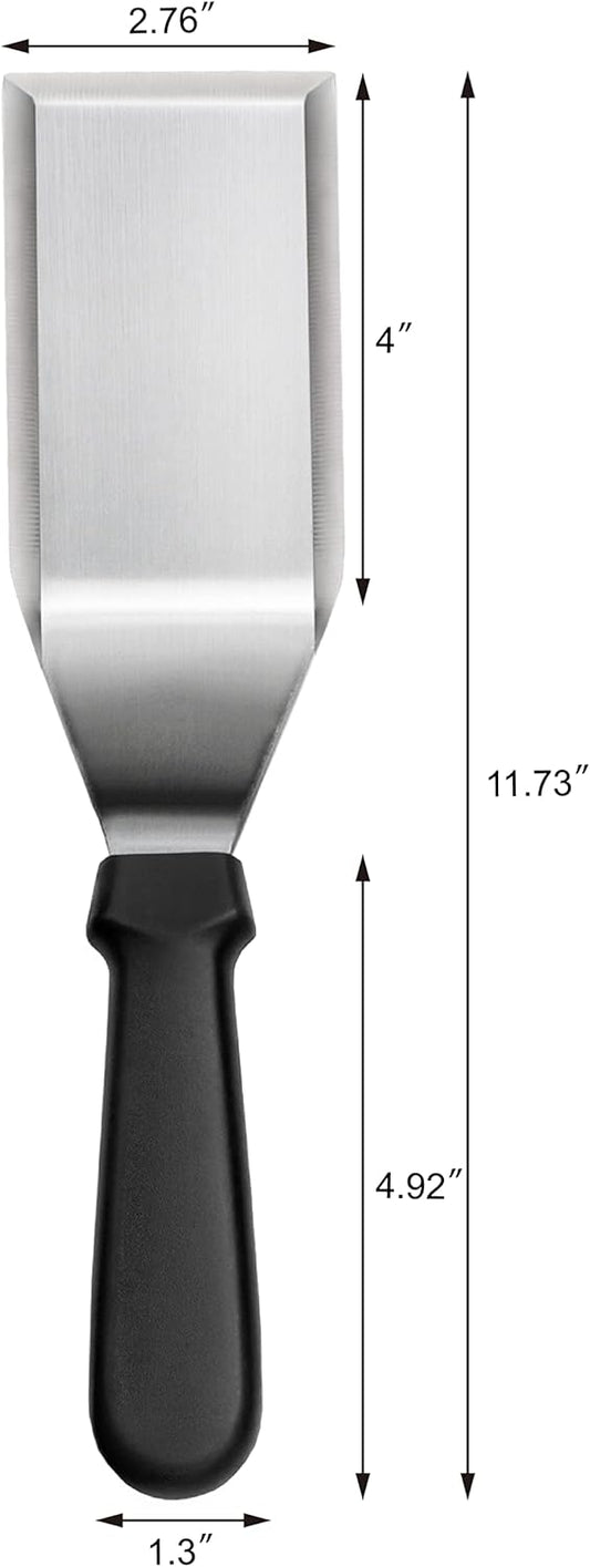 New Star Foodservice 36152 Plastic Handle Heavy Duty Hamburger Turner/Spatula with Cutting Edge, 11.5-Inch, Black