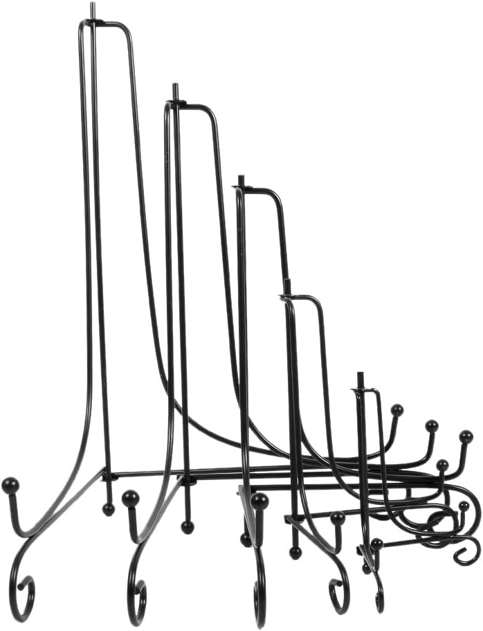 Yosoo Health Gear 1 pcs 4" - 12" Black Plate Stands for Display for Bowls, Plate Holder Display Stand, Easel to Hold Pictures for Plates, Photo Frames, Books, Card(8 inch)