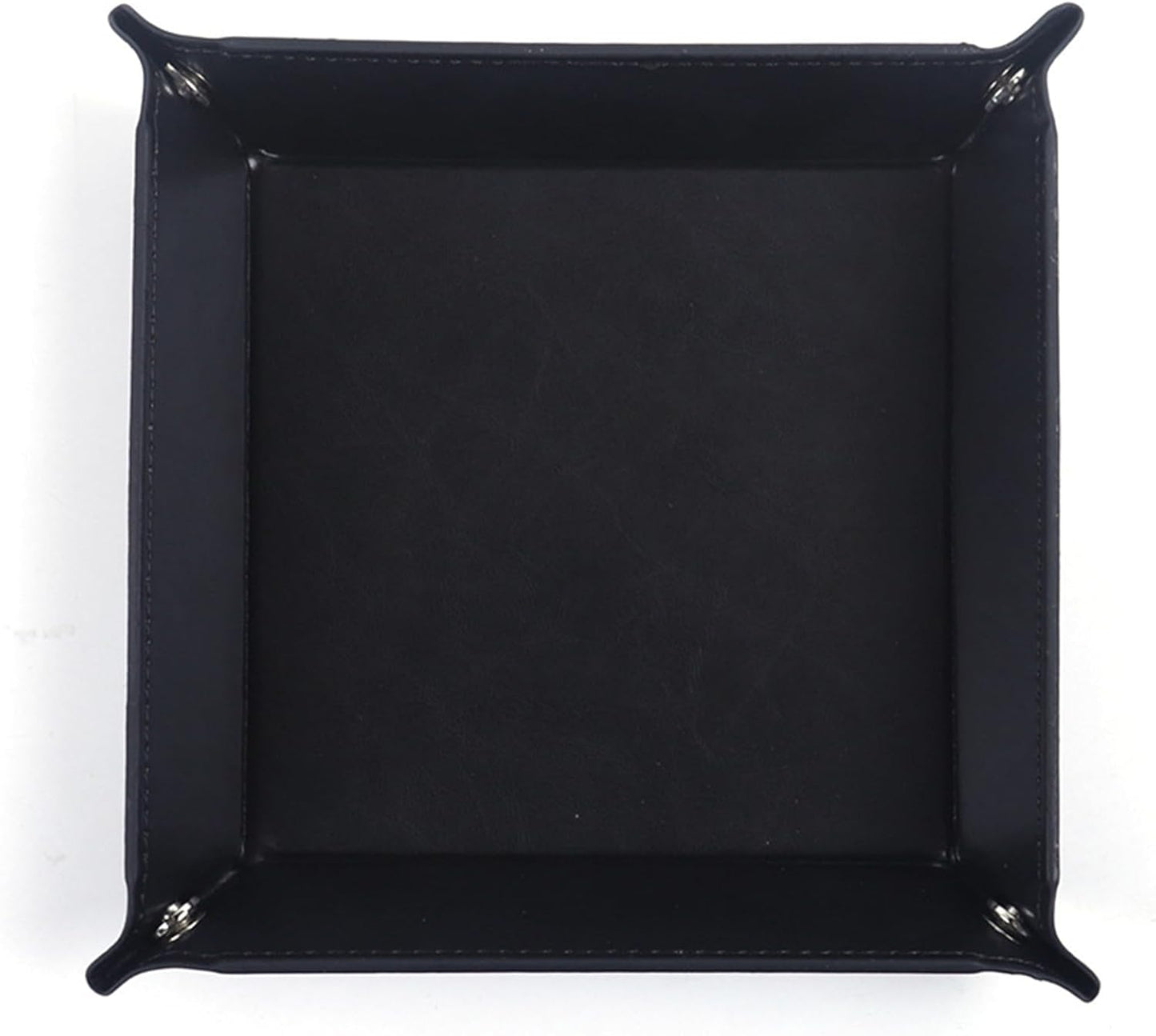 siduater Valet Tray Desktop Storage Organizer – Vegan Leather Catchall Tray Bedside Vanity Tray Nightstand Caddy Holder for Remote Controller, Watch, Keys, Phone, Wallet, Coin, Jewelry, Black