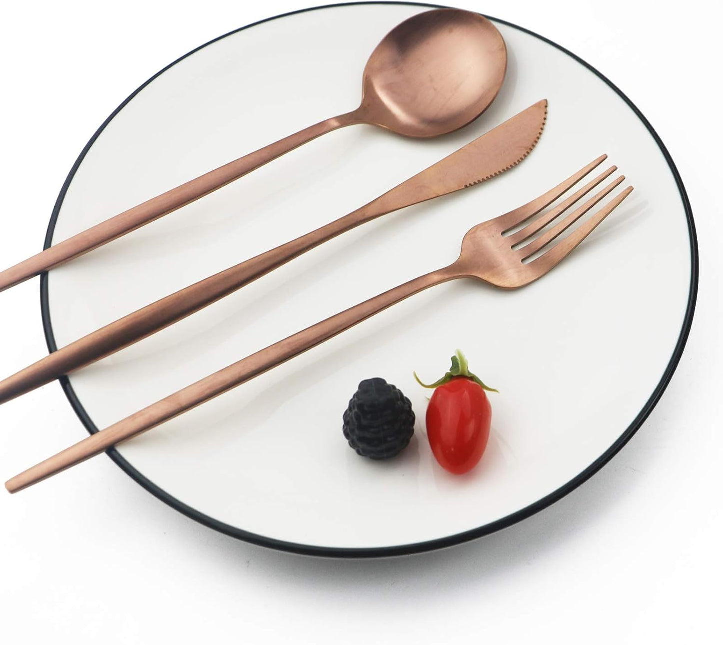 JASHII Silverware Set, 36 Piece Food Grade Stainless Steel Flatware Set Fork Spoon Knife Utensils for Daily Use and Party, Service for 6 Anti Rust, Safe in Dishwasher (Matte Rose)