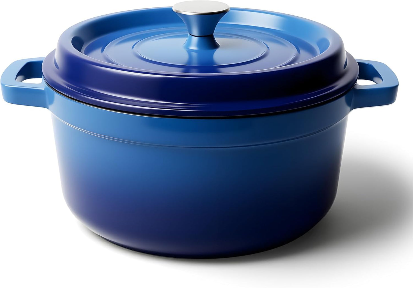 7 Quart Dutch Oven Pot with Lid, Non Stick Enameled Cast Iron Dutch Oven for Bread Baking, Heavy-Duty, Oven Safe Ceramic Cookware Up to 500°F for Baking, Braising, Stews, Roasting, Blue