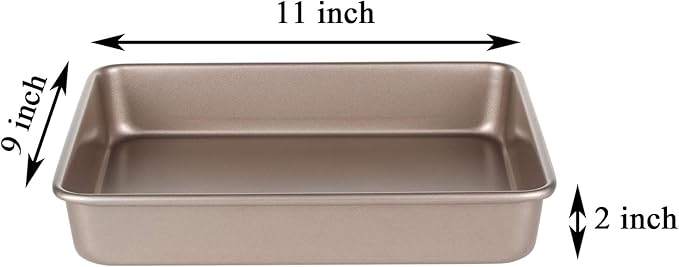 11 Inch Baking Sheets Pan Nonstick Set of 2, Walooza Cookie Sheet Replacement Toaster Oven Tray, Deep Size 2 inch Bakeware, Non Toxic & Heavy Duty & Easy Clean