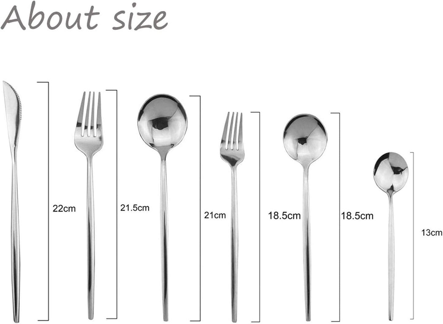 JASHII Silverware Set, Mirror Polished Silver Flatware Cutlery Set Service for 4, Shiny Finish 24 Pieces Stainless Steel Utensils Set Dinner Knife Fork Spoon Dessert Fork Salad Spoon Dishwasher Safe