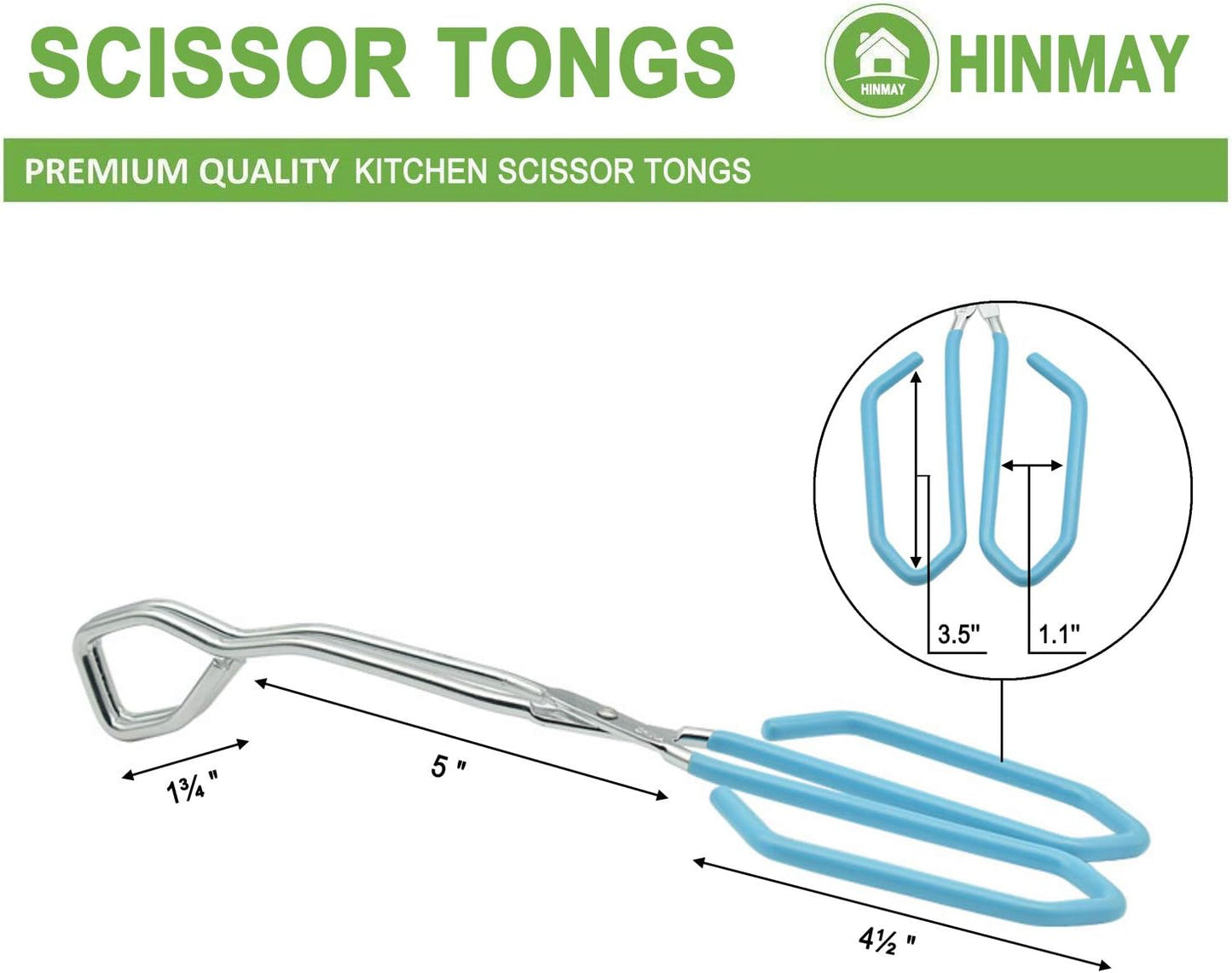 Kitchen Scissor Tongs 11-Inch Heavy Duty Stainless Steel Scissor Cooking Tongs