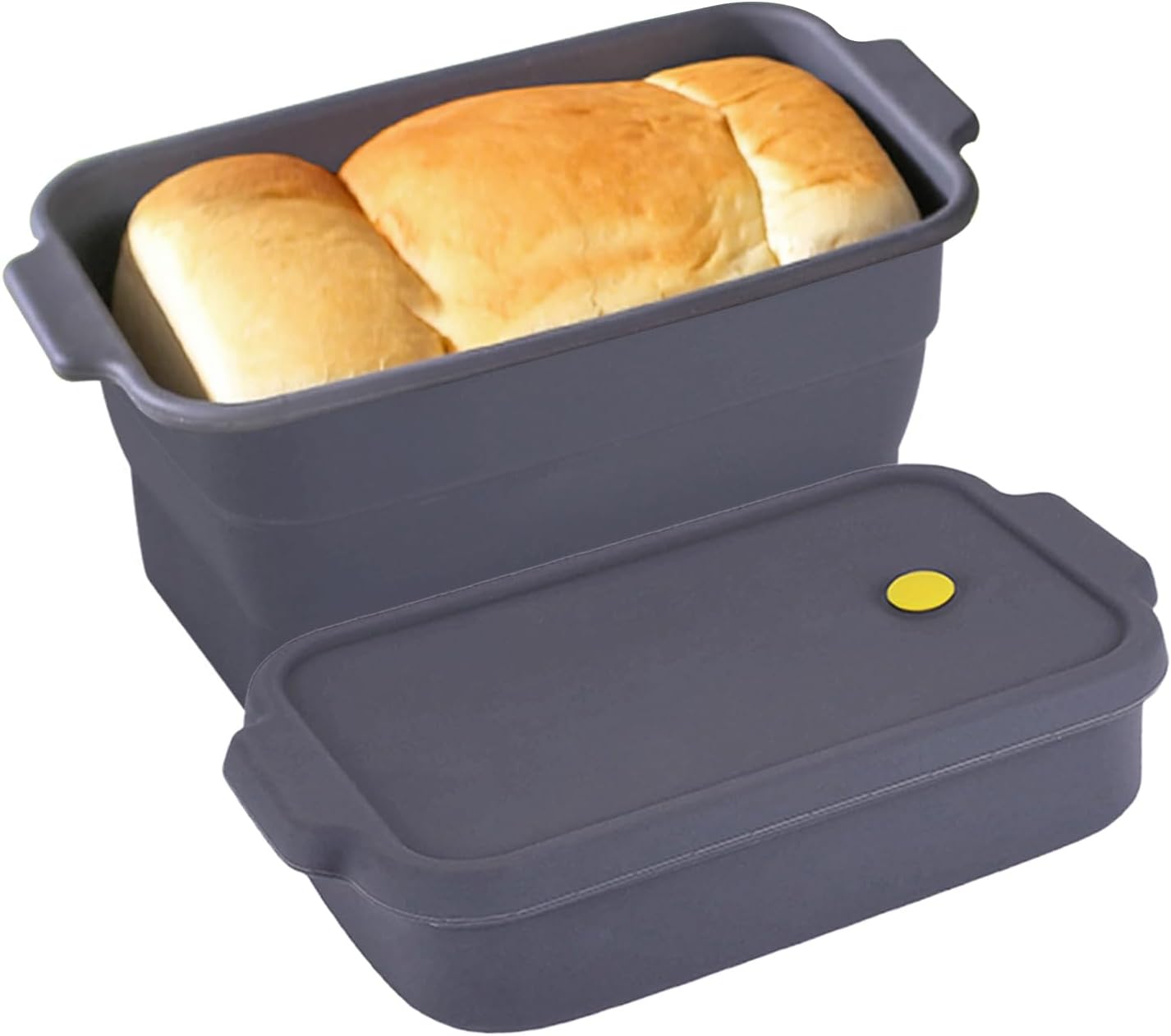 Bread Loaf Pan, Silicone Non-Stick Bakeware, Foldable Bread Toast Box Mold with Lid, Baking Pans for Breads, Cakes, Brownies