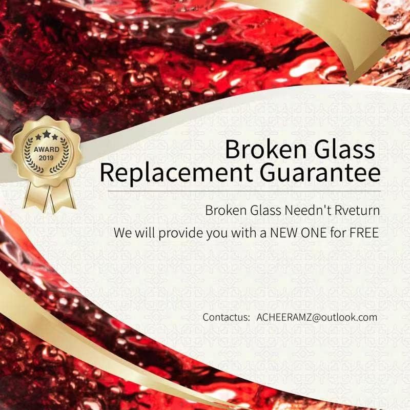 ACHEER Crystal Wine Glasses Set of 6 - Hand Blown Red Wine or White Wine Glass - 14Oz - Long Stem Wine Glasses – Gift for Wedding, Anniversary, Christmas