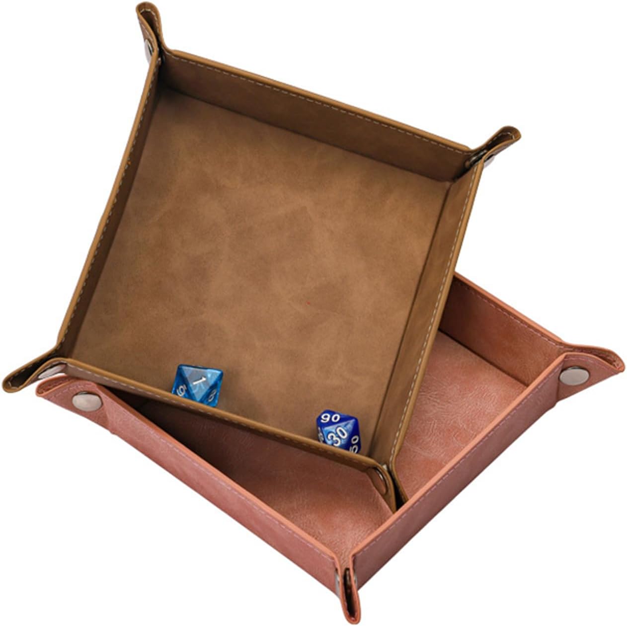 siduater Valet Tray Desktop Storage Organizer – Vegan Leather Catchall Bedside Vanity Tray Nightstand Caddy Holder for Remote Controller, Watch, Keys, Phone, Wallet, Coin, Jewelry, Stone Brown