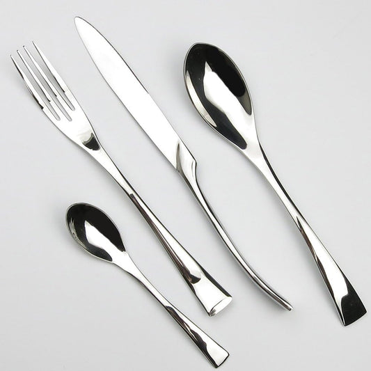 Luxury 4-Piece 18/10 Stainless Steel Flatware Set, Mirror Polishing Silver