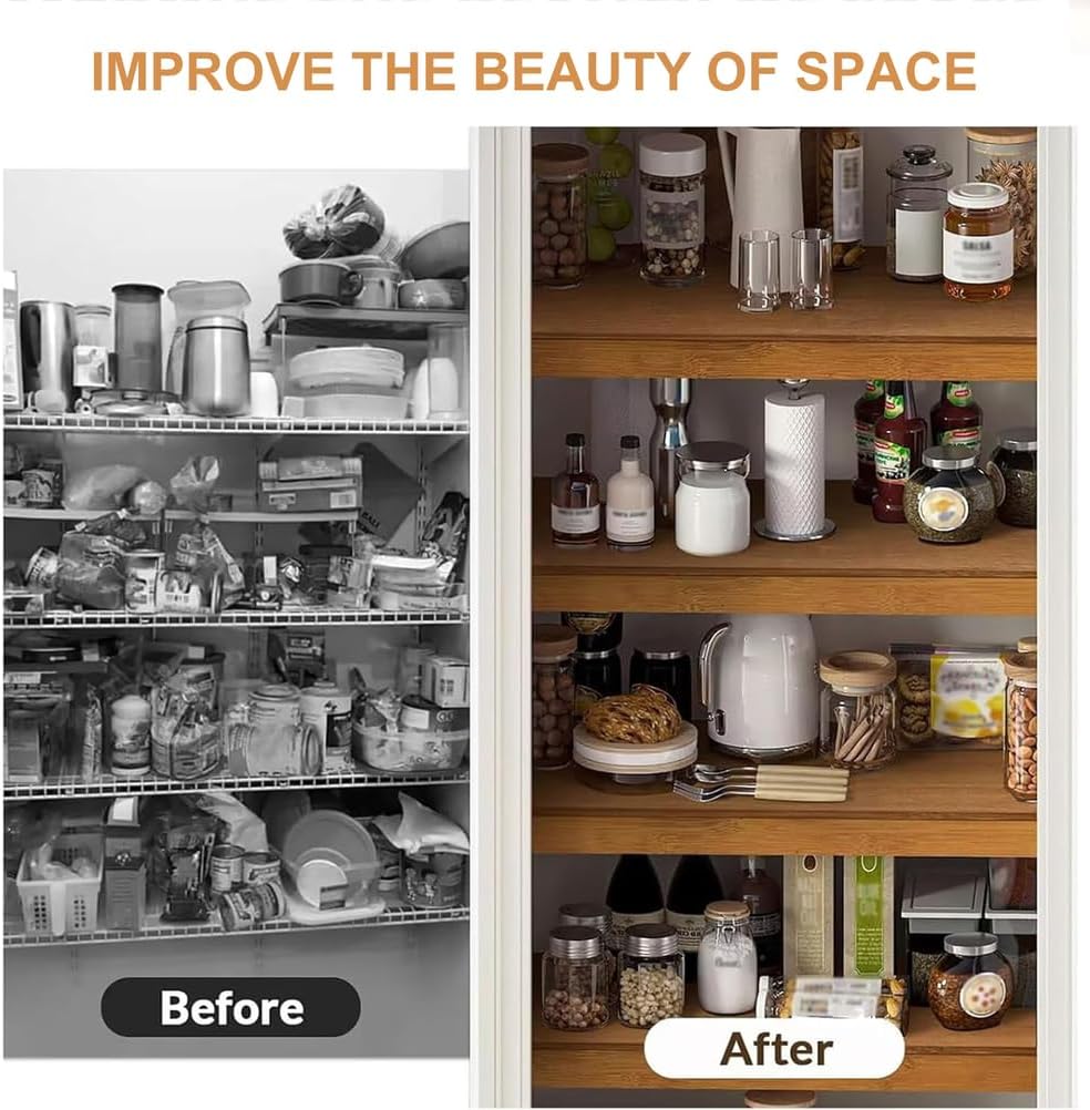 4 Pcs Wire Rack Covers, PVC Wire Shelf Cover for Pantry, Removable Closet Decoration Shelf Liners with Corner Guards for Kitchen Bathroom Office Shelving, Durable Shelves Easy Install,Brown