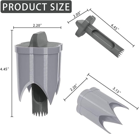 Pepper Corer, 2 in 1 Red Bell Pepper Seed Corer Remover Tool, Fruit & Vegetable Corers Quick Cave Tools for Jalapeno Cutter Deseeder, Gray 1 PCS