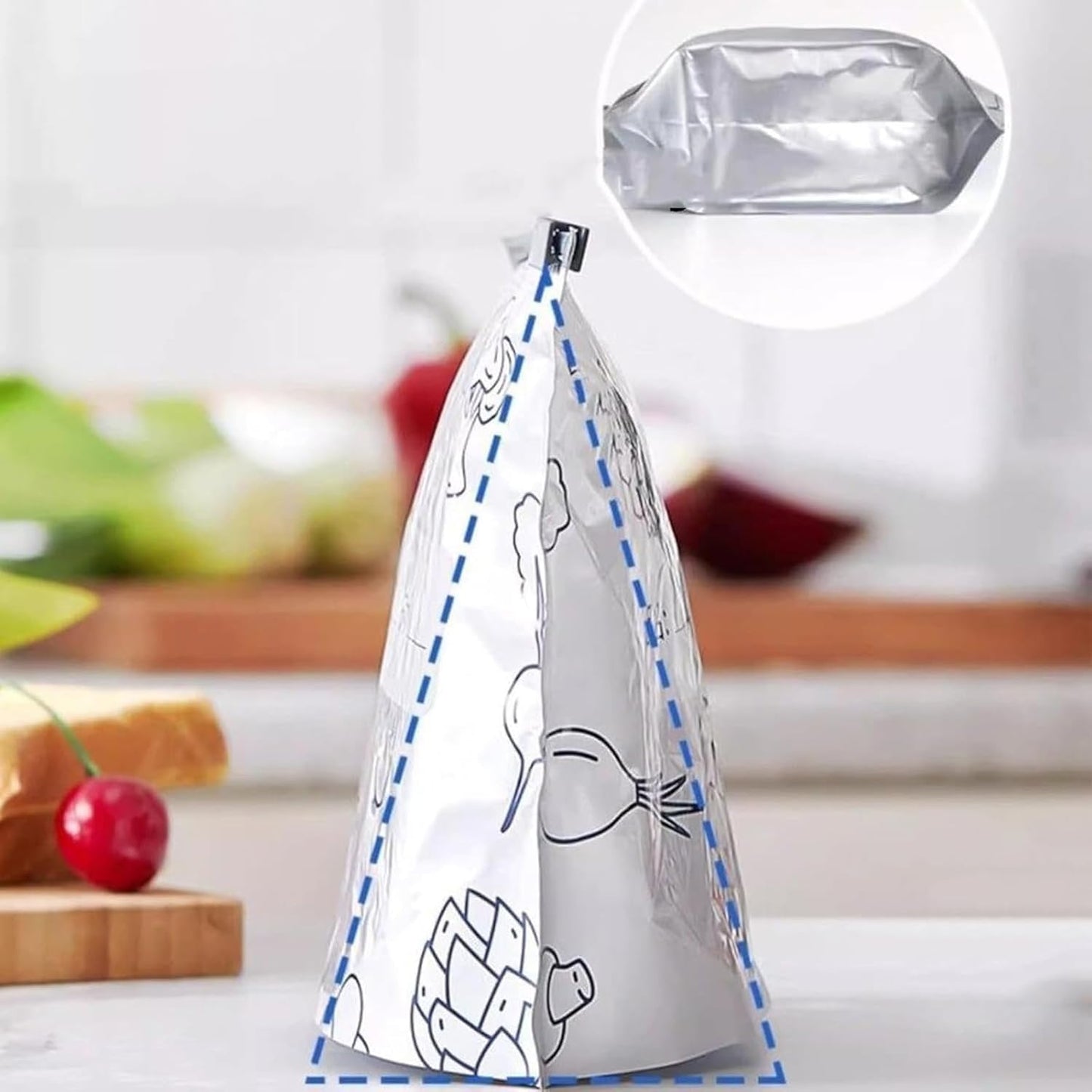 Reusable Aluminum Foil Sealable Storage Bags, 2025 New Resealable Vacuum Zipper Pouches for Food, Stand Up Foil Sealable Bags with Label and Zip Lock for Vegetable Fruit Meat (30PCS, Large)