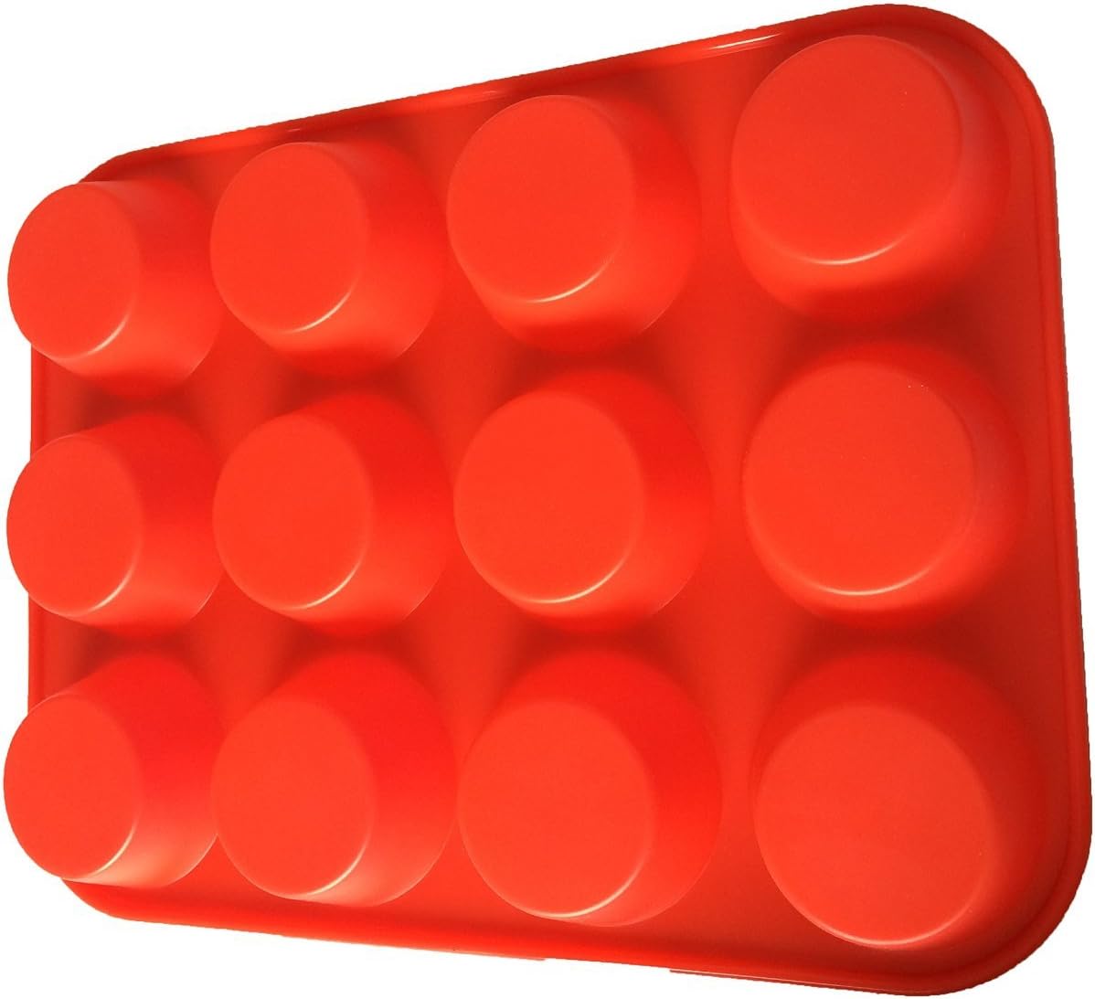 2PCS Thicken-12 Cup Silicone Muffin Pan - Cupcake Baking Pan Great for Making Muffin Cakes, Tart, Bread -Non - Stick Silicone Mold/Dishwasher - Microwave Safe