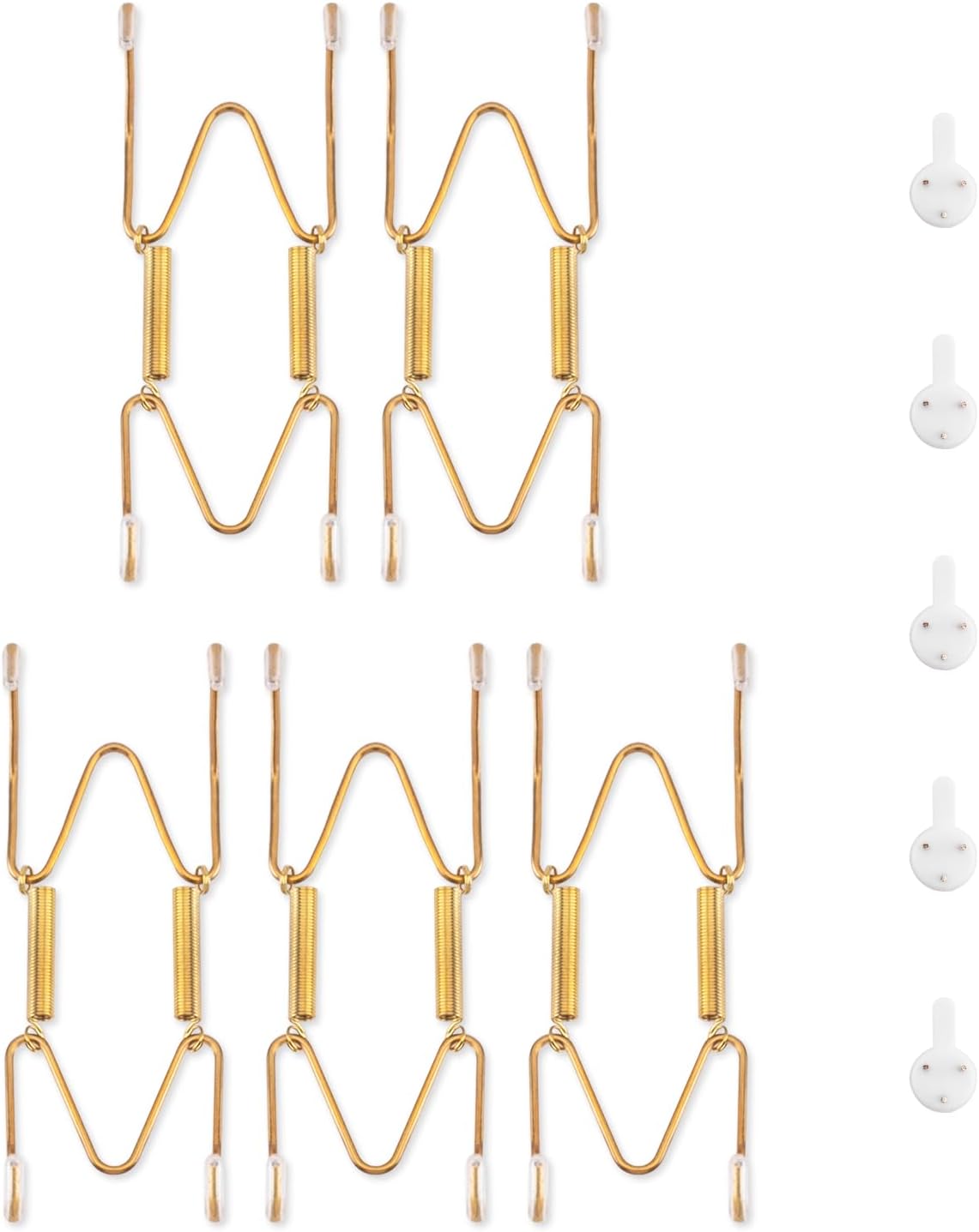 Bilillo 5 Pack Plate Hangers for The Wall, Suitable for 4-5 inch Art Plate, Stainless Steel Invisible Heavy Duty Wire Plate Holder with Wall Hooks, Plate Hangers for Displaying Plates, Platter, Dish