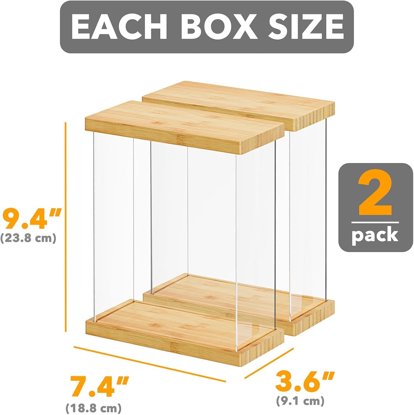 SpaceAid Bamboo Food Storage Container - Airtight Cereal Containers with Lids, Kitchen Cereal Canisters Pantry Organizers and Storage for Rice, Flour, Coffee, Snack, Small 2 Pack