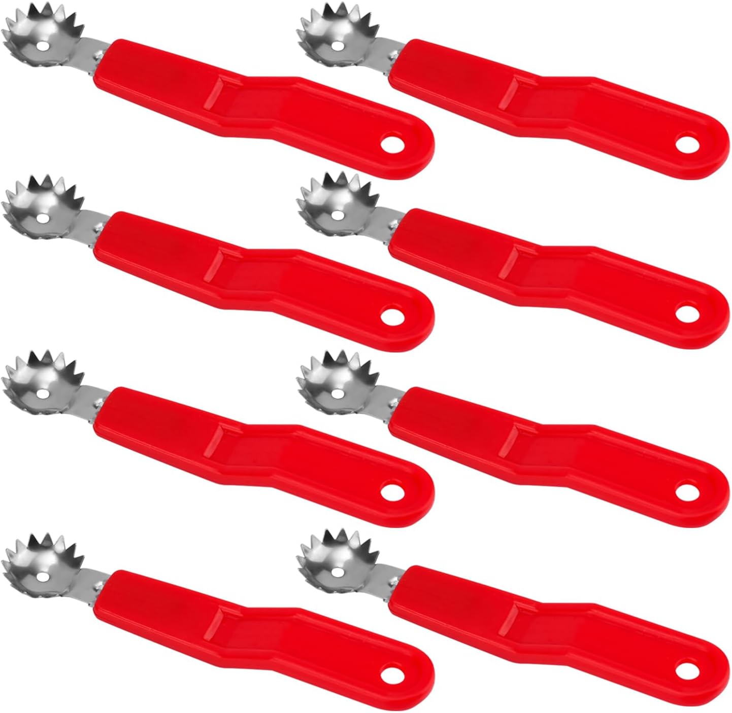 8pcs Stainless Steel Strawberry Hullers, Tomato Corer & Fruit Stem Remover Kitchen Tools for Effortless Fruit & Vegetable Prep (Red)