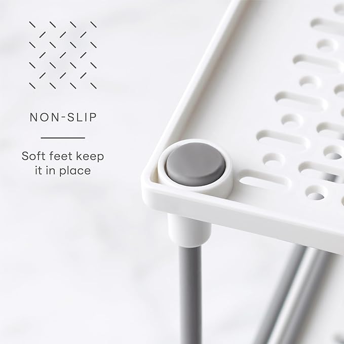 YouCopia UpSpace Cabinet Box Organizer, Adjustable Kitchen and Pantry Shelf for Plastic Wrap and Foil Storage, Extra Large, White