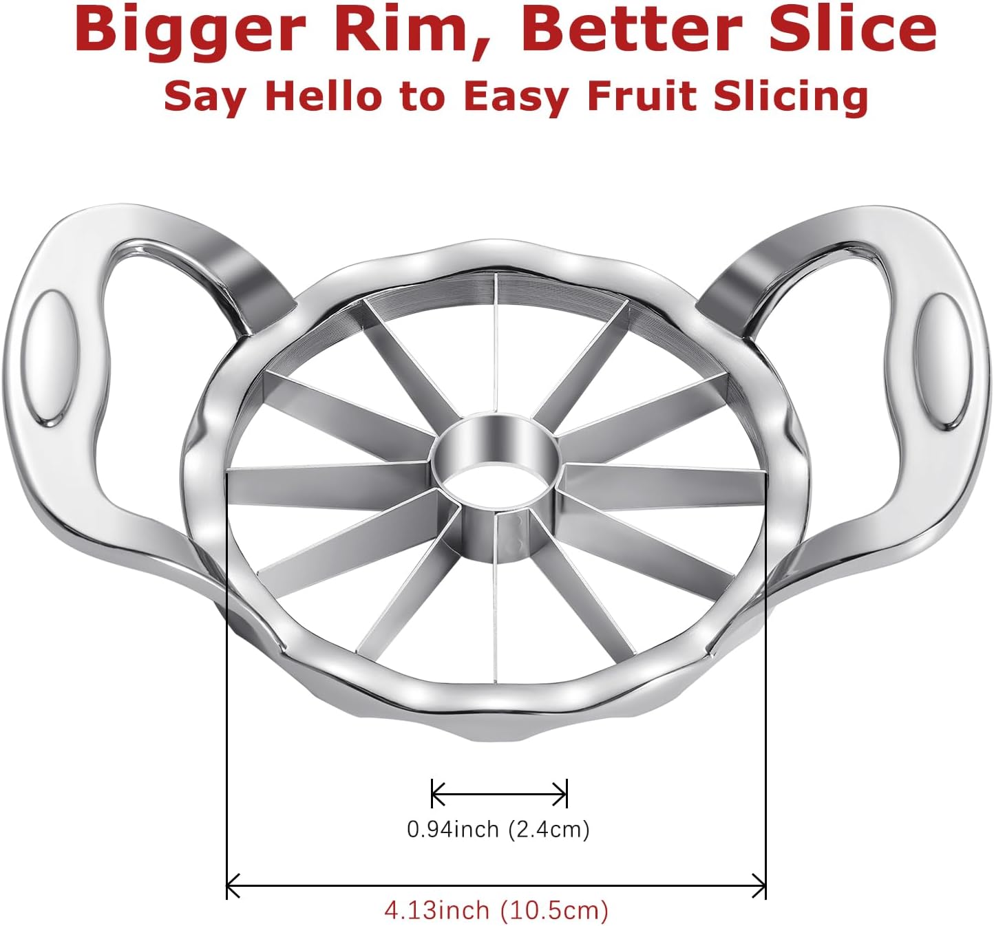 Apple Slicer, AMOHEE 12 Slice Heavy Duty Stainless Steel Apple Slicer and Corer with 3 Forks and a Cleaning Brush