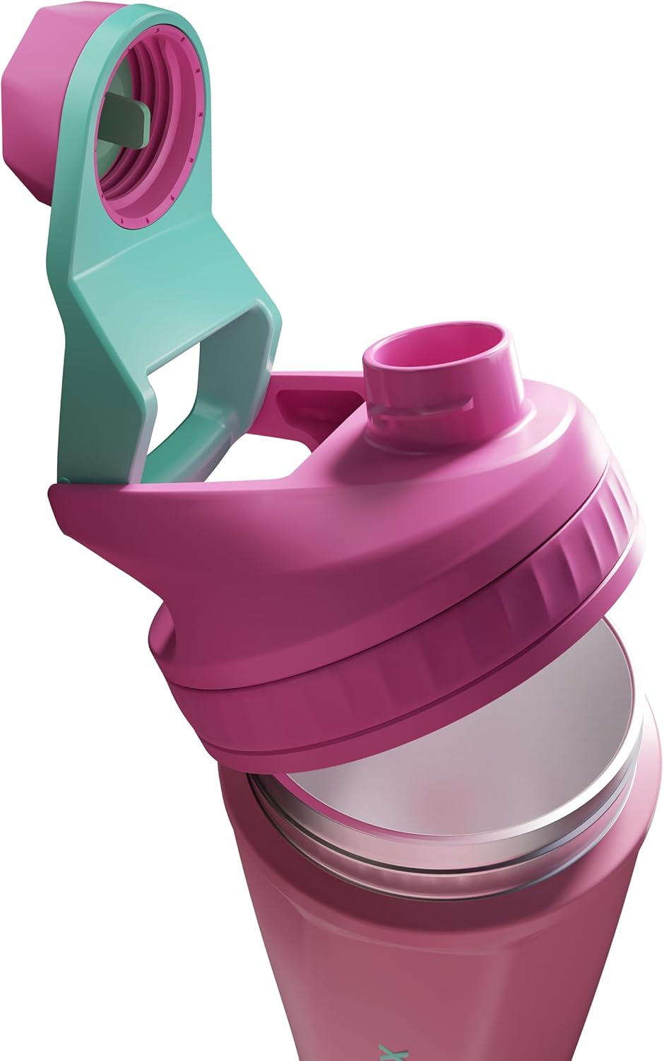 VOLTRX ChillMix Shaker Bottle Insulated Stainless Steel - USB C Rechargeable Electric Protein Shake Mixer, Shaker Cups for Protein Shakes and Meal Replacement, Radiant Rose, 16 oz