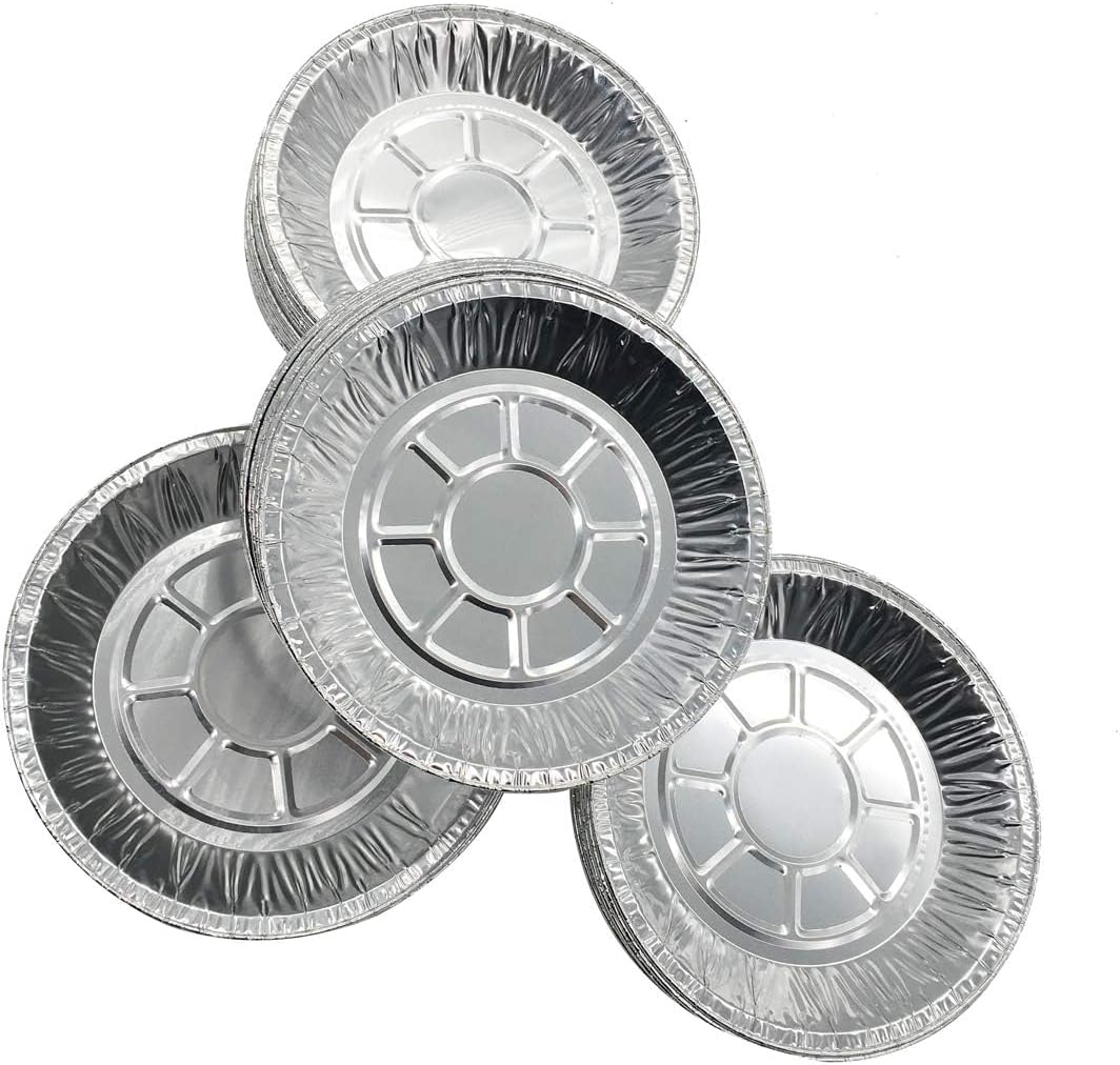 Premium 6" Aluminum Foil Pie Pans 50pcs/set. Disposable Tin Plates for Pies Tart Quiche