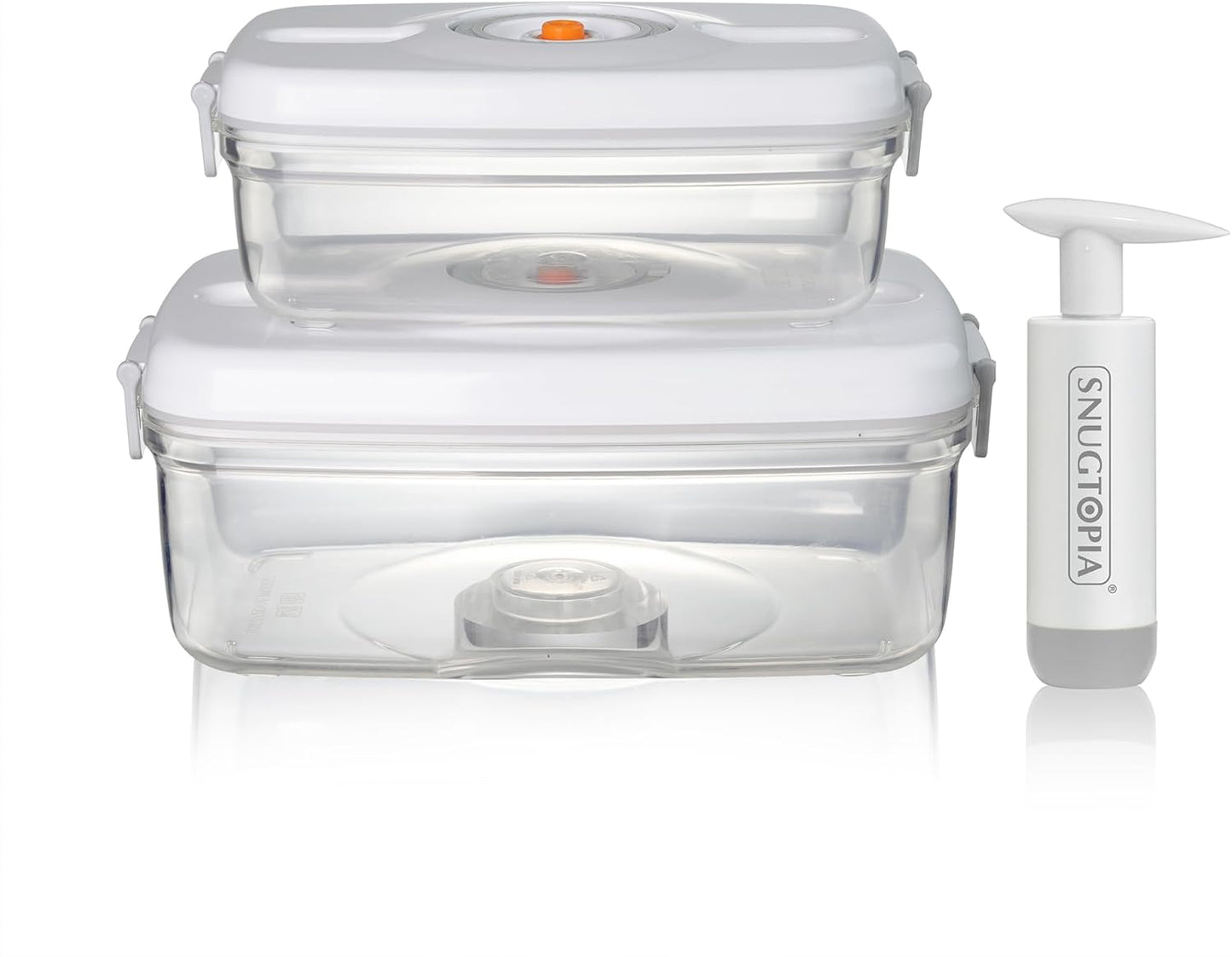 Vacuum Seal Food Storage Containers Set for Meal Pre, Snack, Veigges, Fruits - BPA-Free Kitchen Organizers with Lids, Suitable as Lunch box, Fridge & Dishwasher Safe - 1L+2L