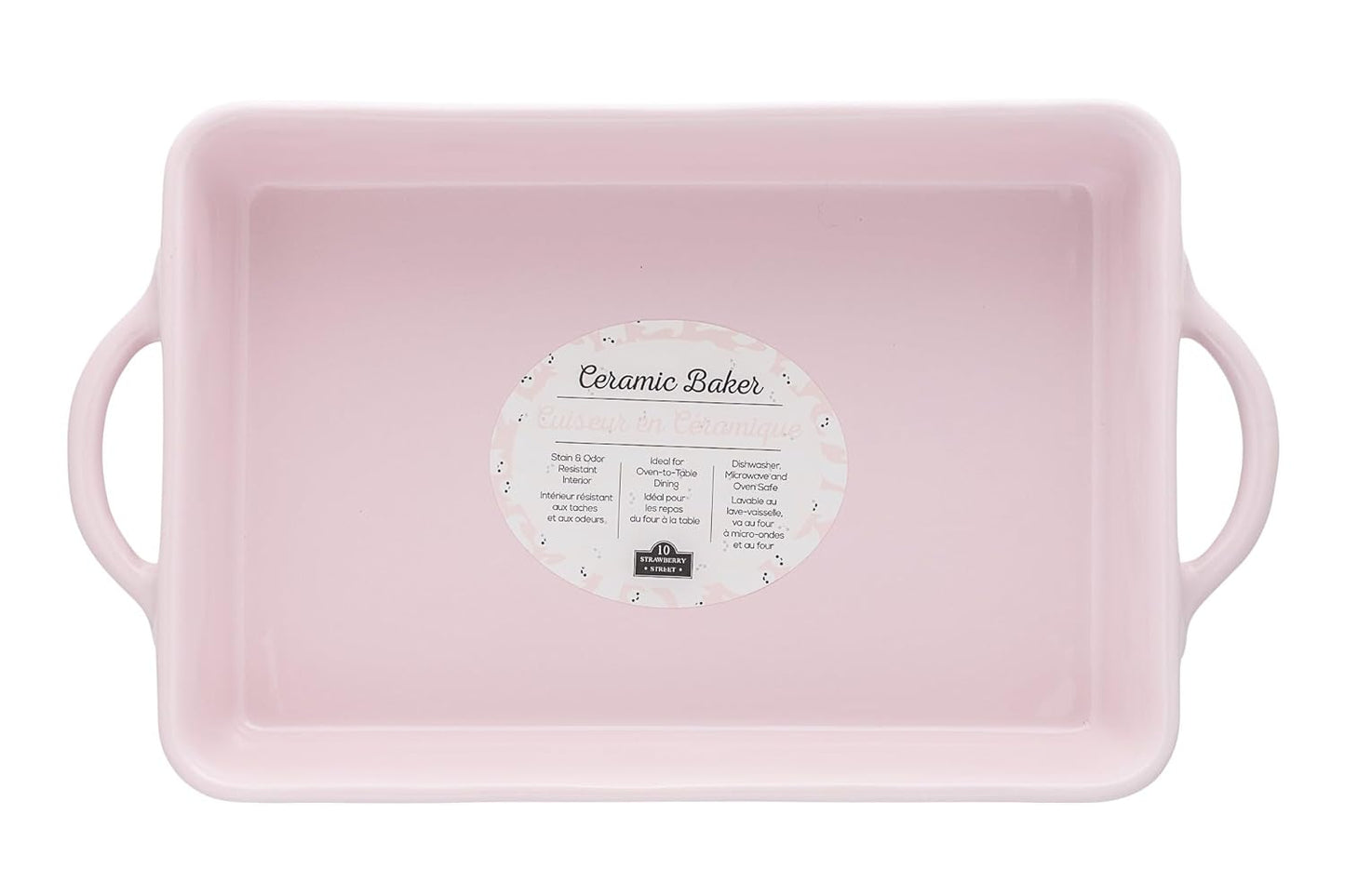 10 Strawberry Street Flying Ghost Bakeware, Rectangle, Pink