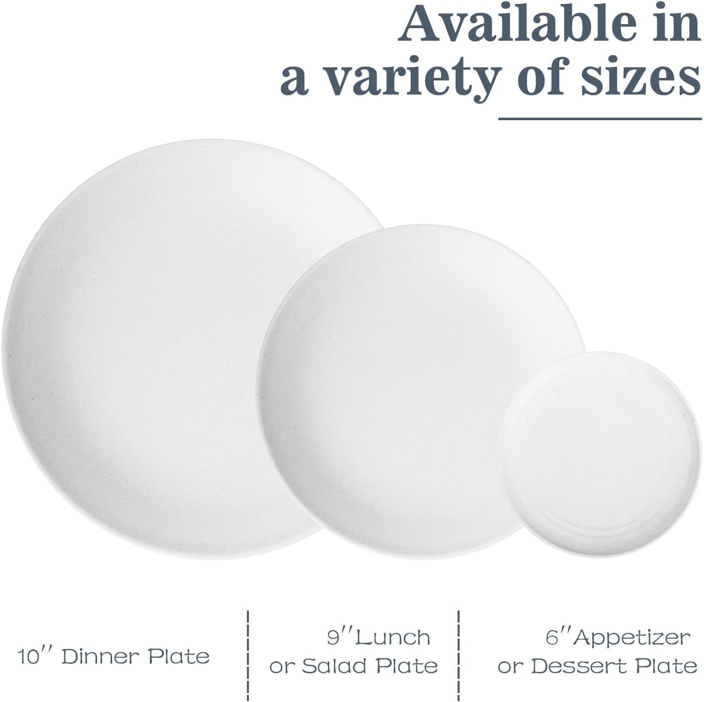 Wheat Straw Dinnerware Sets - 40 PCS Unbreakable Plates and Bowls Sets Service for 8 Kitchen Dishes Set, Dinner Plates, Cereal Bowls, Cups Set Camping Dish Dishwasher & Microwave Safe - White