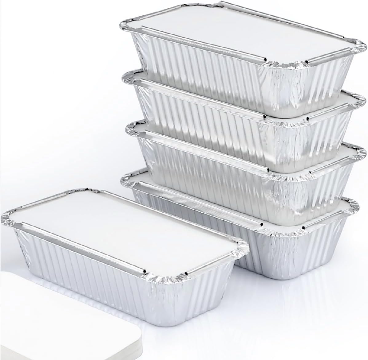 Spare Essentials (110 Pack Aluminum Loaf Pans with Lids, Disposable Bread Tins for Baking, Lunch Containers, Single Serve Baking Dishes - Foil Loaf Pans, Aluminum Bread Pans (7.8 x 4.3 x 2 Inches)