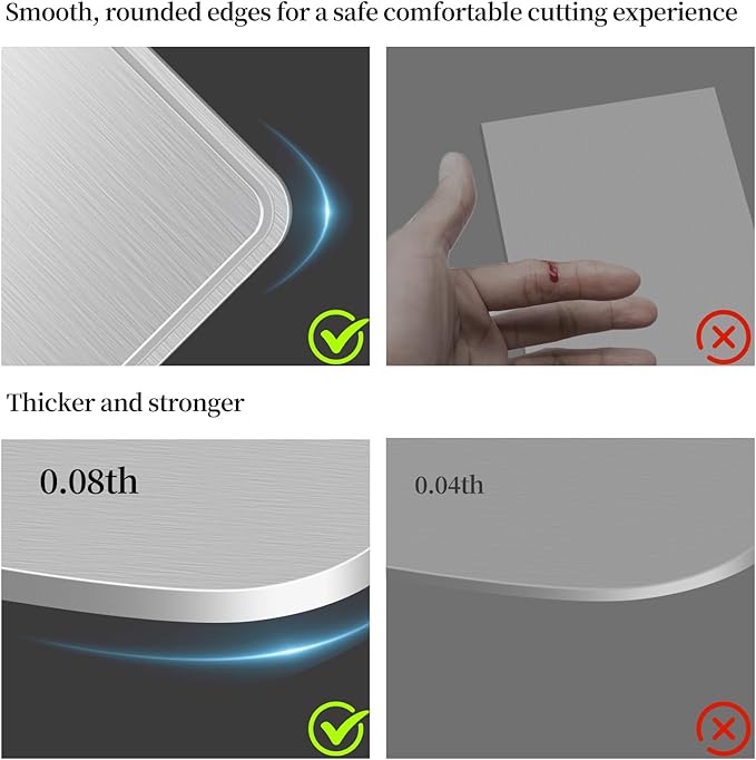 Titanium Cutting Board-Pure Titanium Cutting Boards For Kitchen，Double-Sided Metal Cutting Board with Juice Groove, Separates Meat and Vegetables, Dishwasher Safe (Pure White 11×8 Inch)