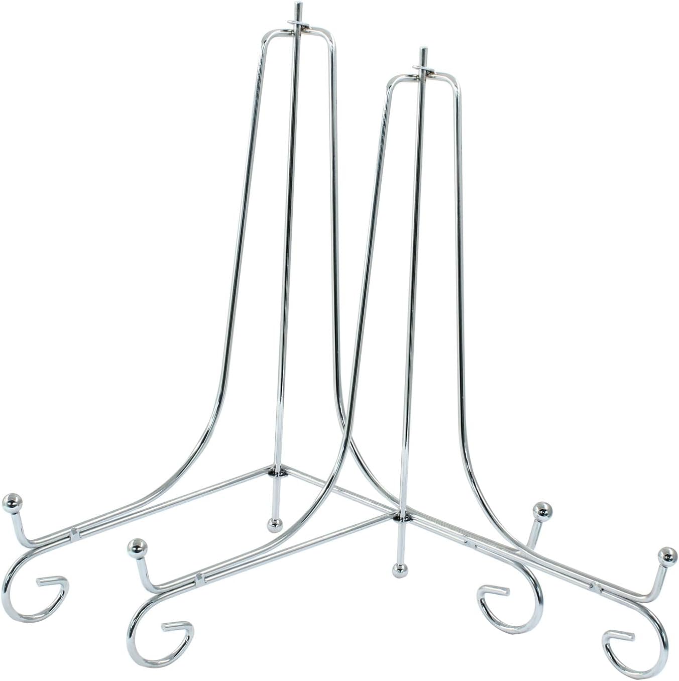 Hordion 2 Pack Plate Stand, 10 Inch Silver Iron Easel Photo Display Stand Plate Holder for Picture Frame Book Tabletop Art Platter