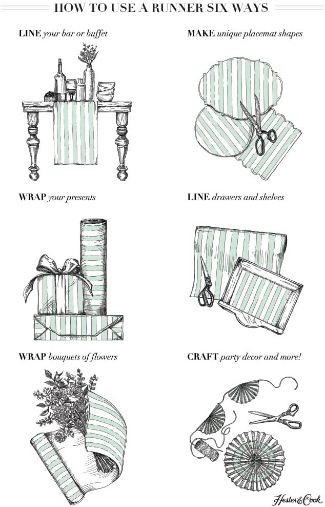 Black and White Striped Paper Table Runner - 25' Long x 20" Wide