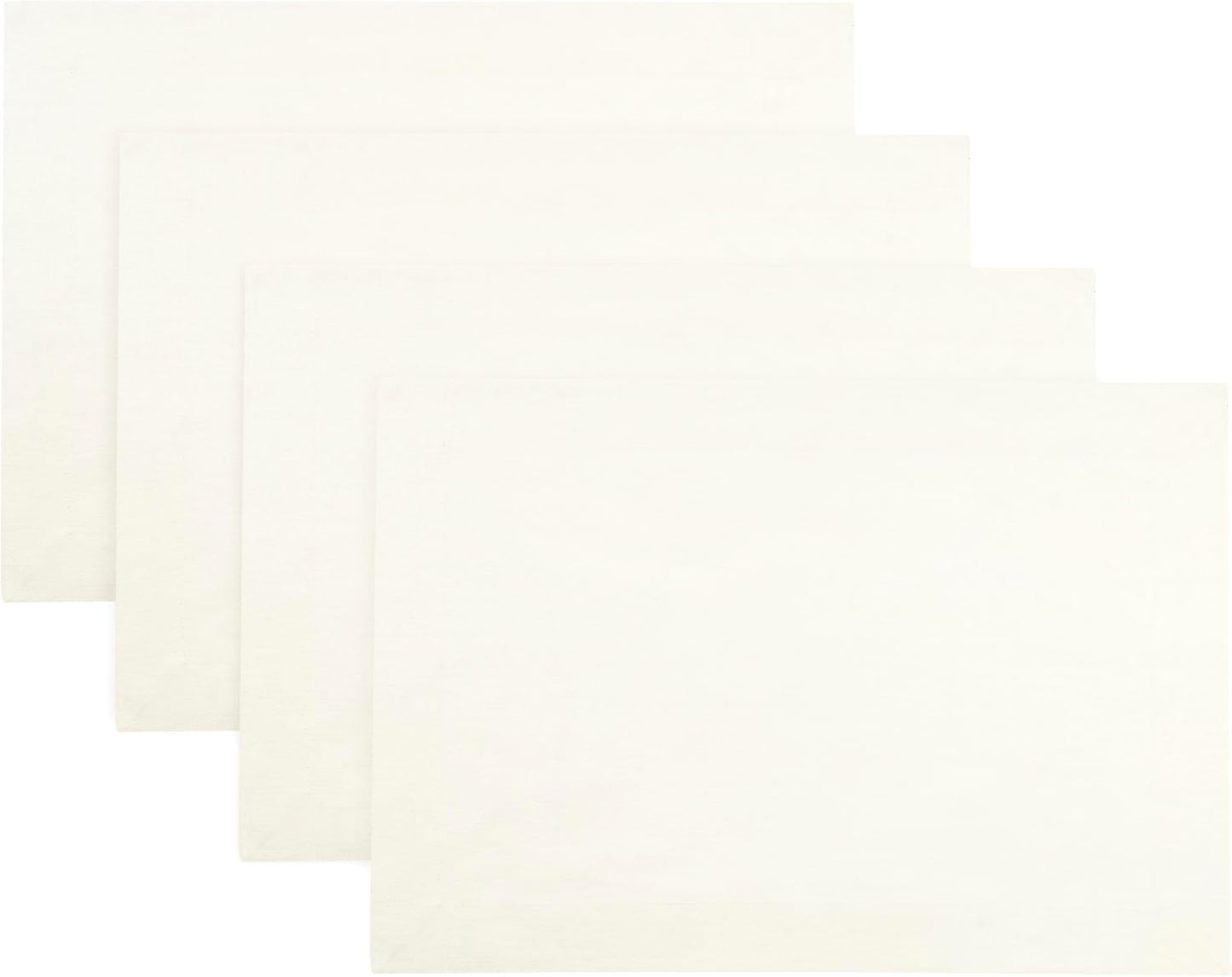 D'Moksha Homes Linen Ivory Placemats Set of 4-100% Pure Linen Placemats 14 x 19 Inch for Fall, Autumn and Halloween - Handcrafted and Machine Washable