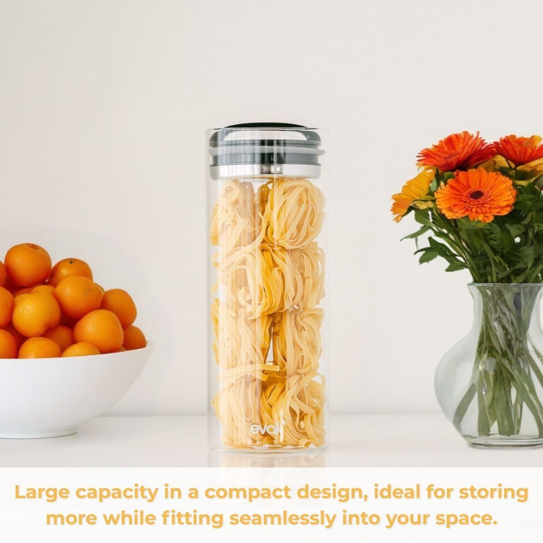 Prepara Evak Compact Glass Food Storage, Large, Black