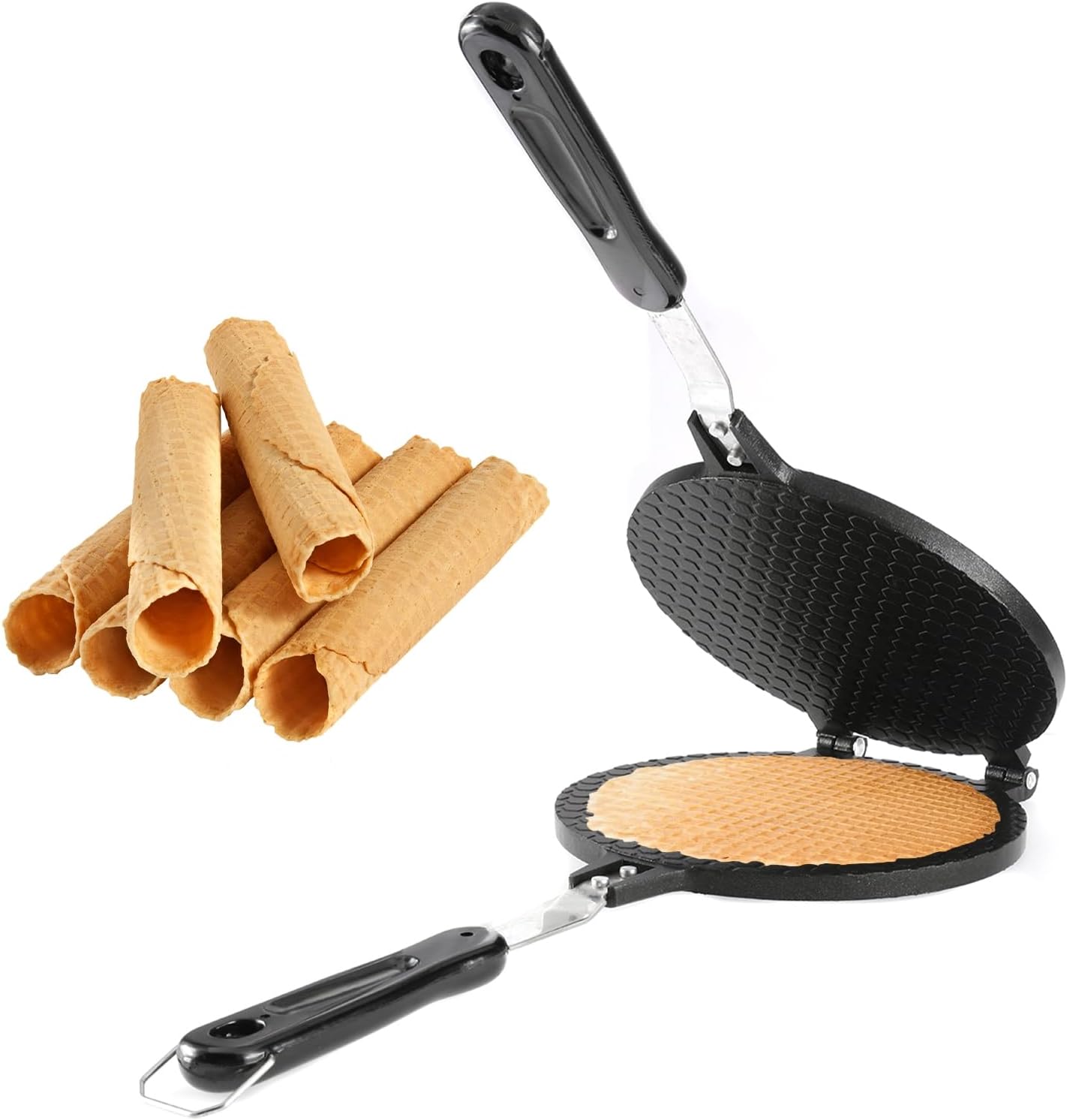 Dyna-Living Waffle Cone Maker Home Use Ice Cream Cone Maker 6.7'' Waffle Maker Non-stick Egg Roll Maker Waffle Bowl Maker for DIY Ice Cream Waffle Cone Desserts
