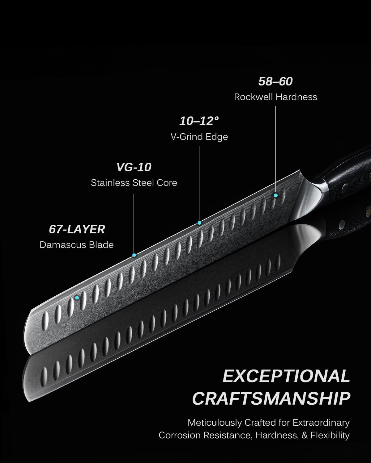 KYOKU Knife Set, 2pc Japanese Kitchen Knife Set for Cooking, 7" Boning 12" Slicing Knife with Silver Ion Blade Sheath Gift Box, Professional Ultra Sharp Damascus Stainless Steel Knives