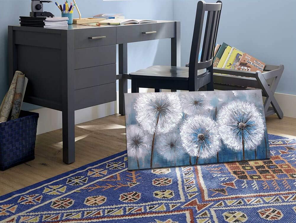 Dandelion Painting Wall Art Canvas Print Picture for Living Room Large White Flower Flora Home Bedroom Decoration Modern Framed Artwork Decor, 20x40