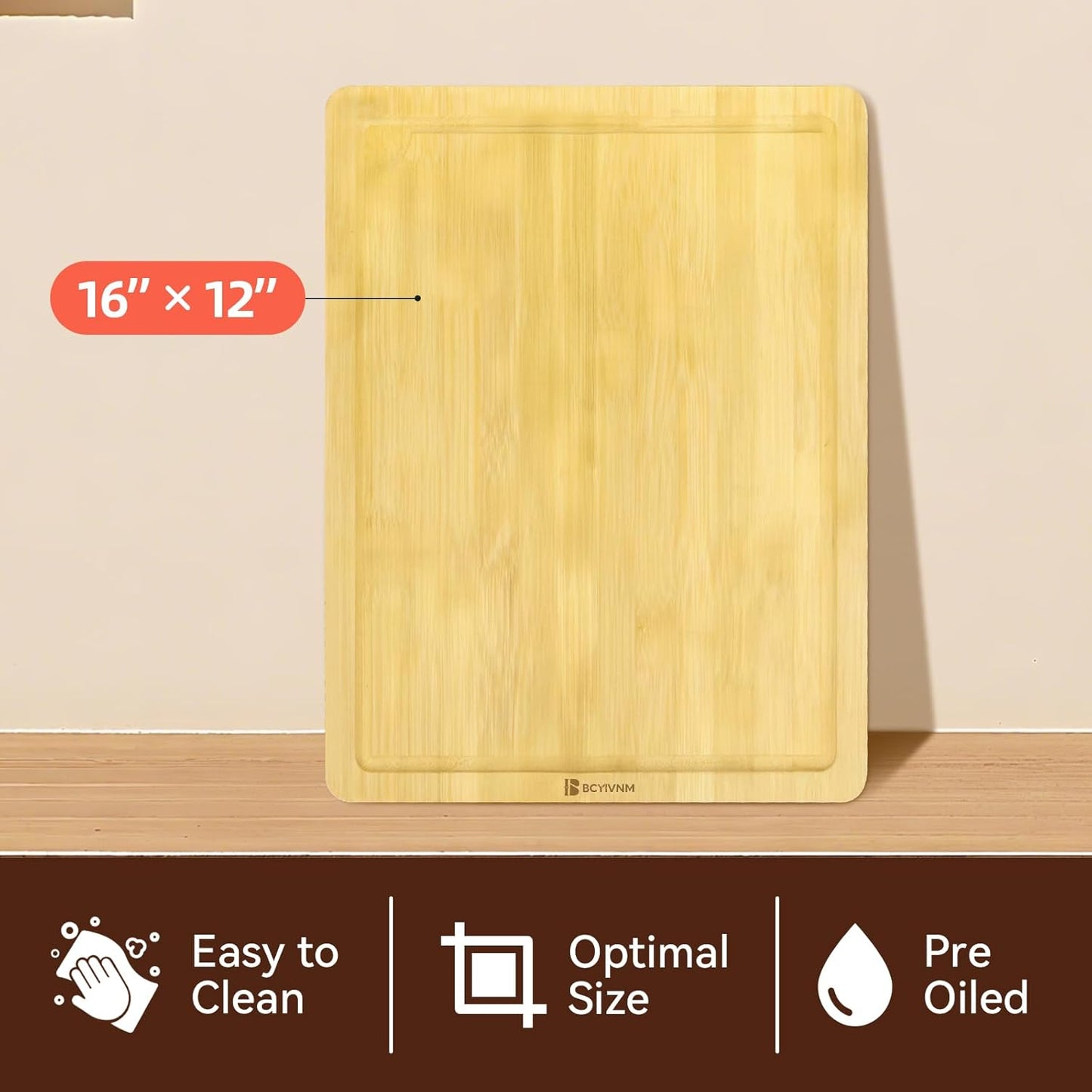 Bamboo Cutting Board for Kitchen 16x12 inch Extra Large with Deep Juice Groove Wooden Chopping Board with Side Handles Butcher Block Serving Tray for Meat Vegetables Charcuterie Cheese Platter