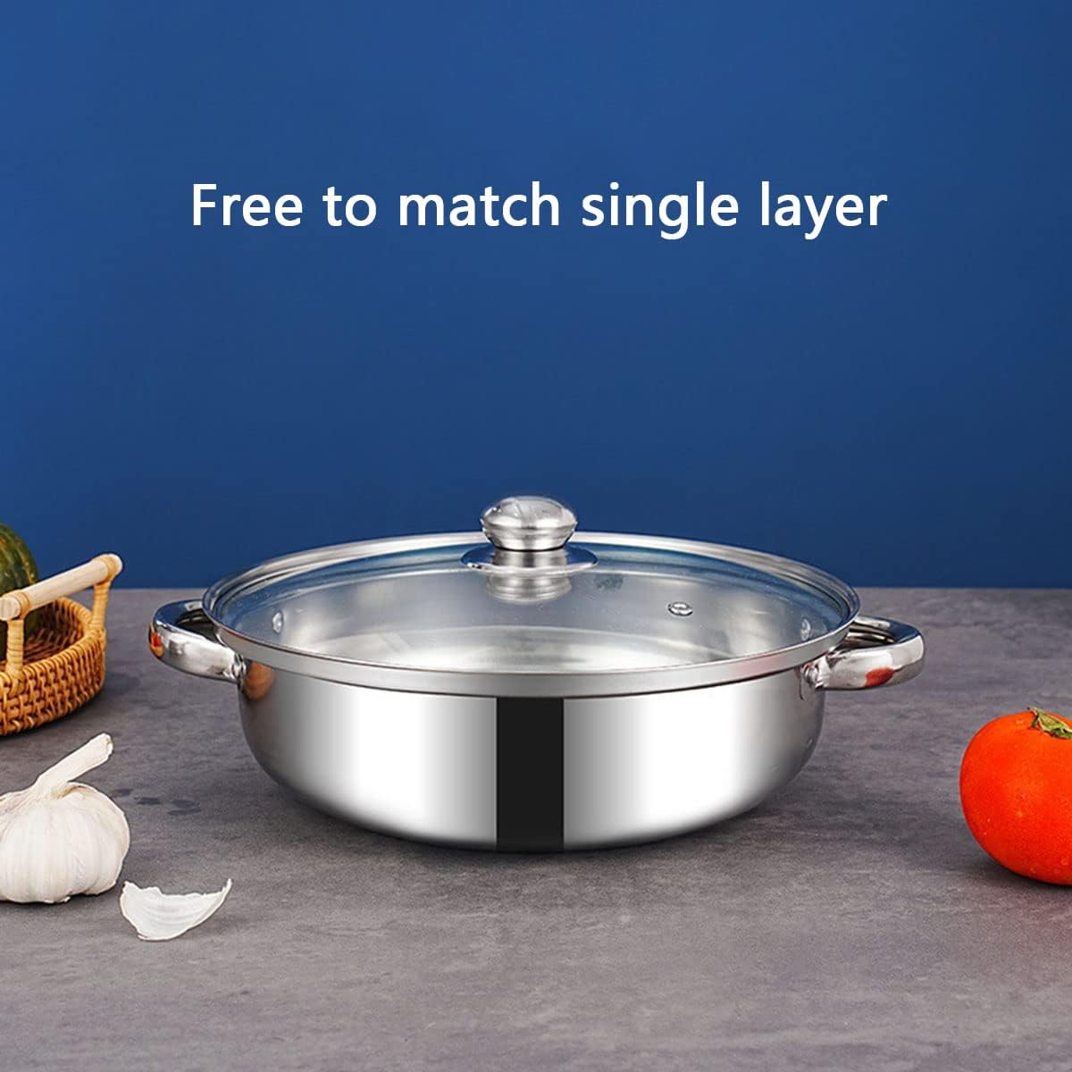 Steamer Pot for Cooking 11 inch, Steamer Pots 3-tier Multipurpose Stainless Steel Steam Pot Cookware with Handle for Vegetable