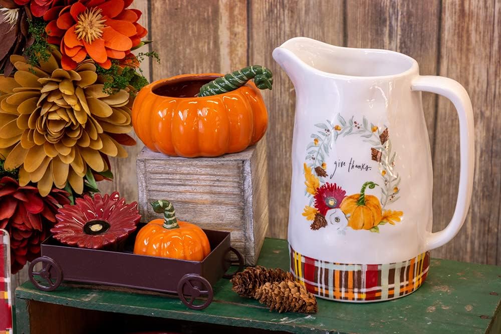 Boston International Ceramic Bowl and Stainless Steel Spreader, 4.5 x 2-Inches, Fall All Over