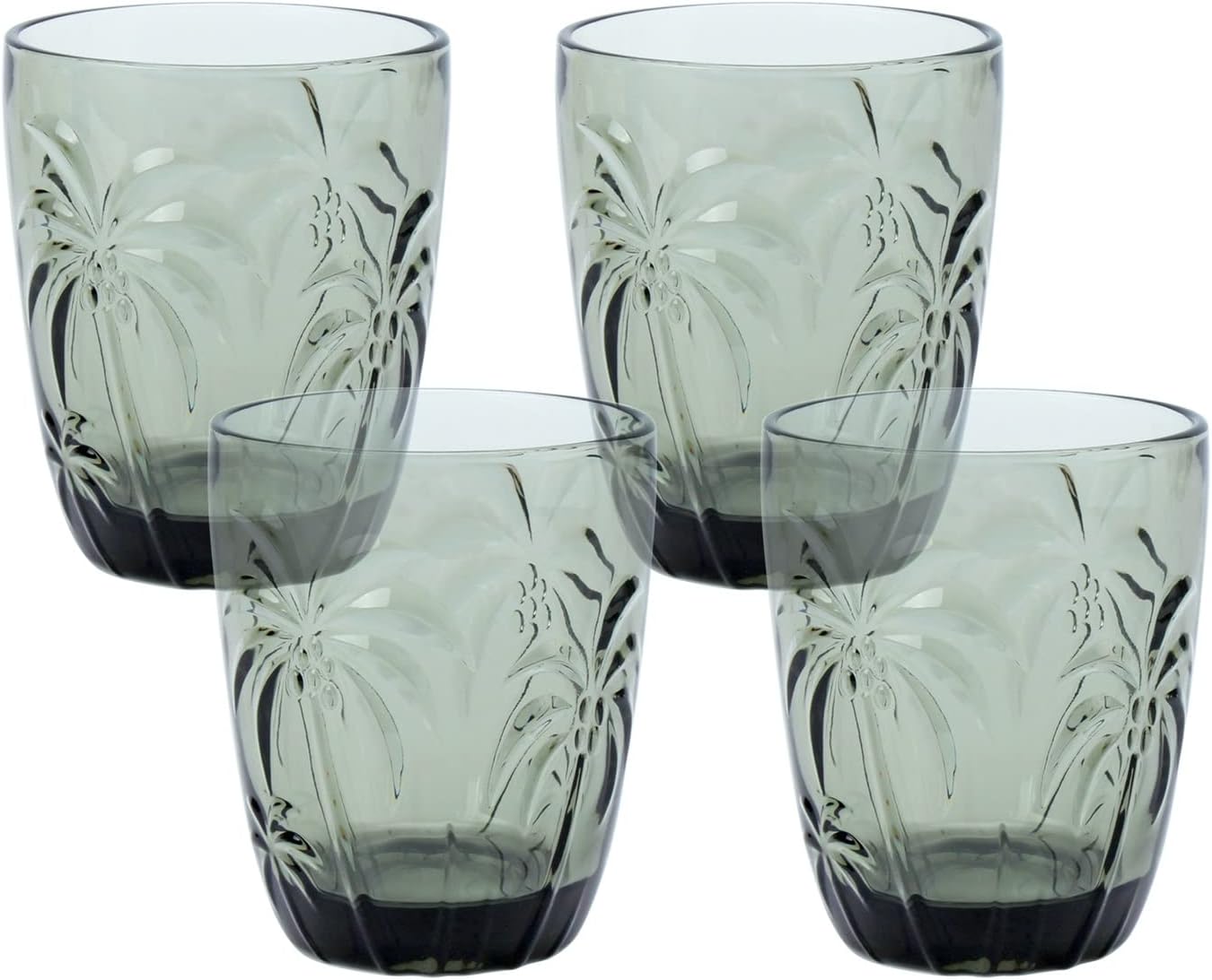 M&N HOME Set of 4 Old Fashioned Drinking Glasses, 9 Oz Cups, Glass Tumblers, Glass Cups, Water Glasses, Juice Glasses, Highball Glasses, Glassware Set - GREY SET