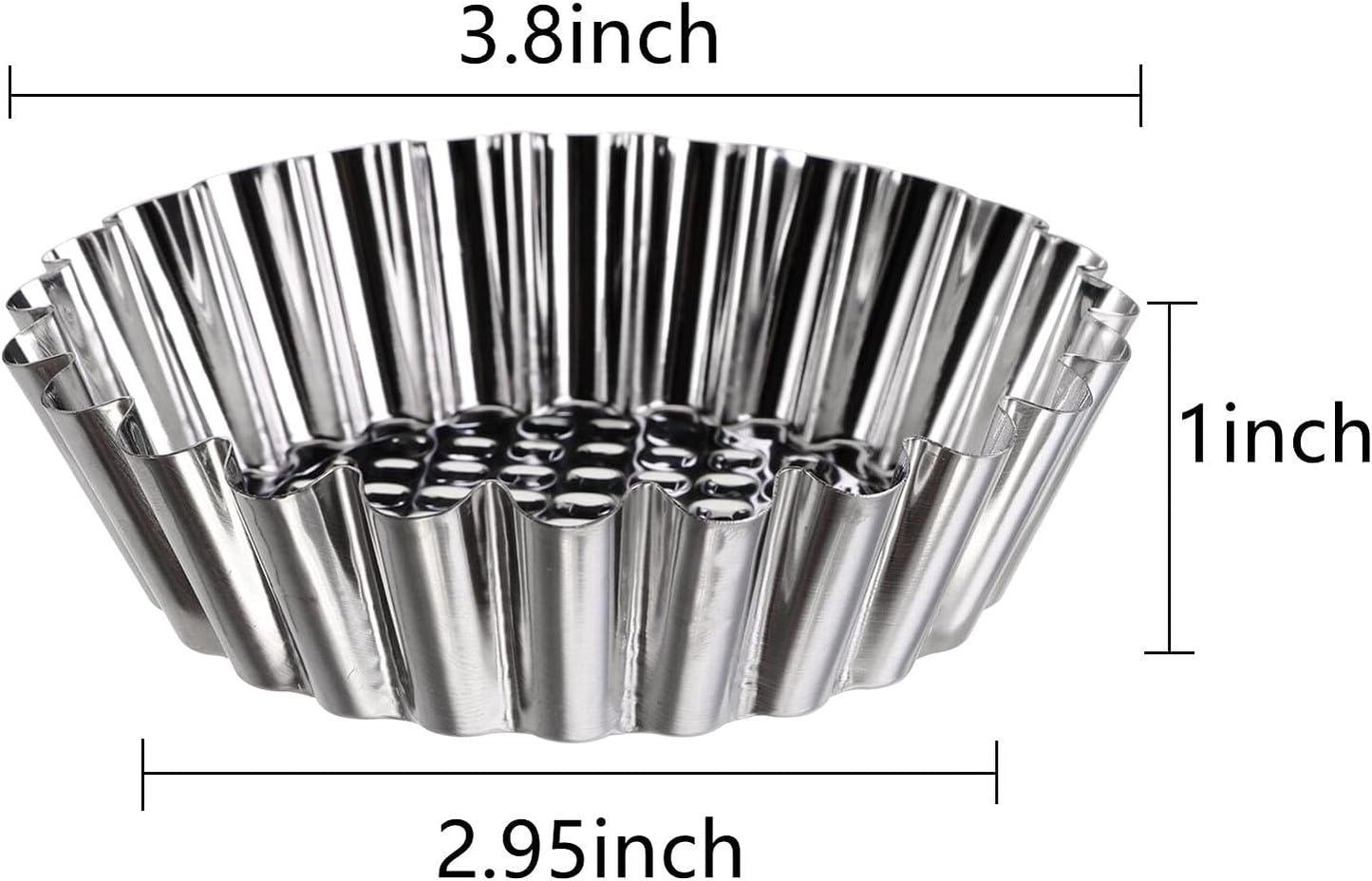 Dicunoy 30 PCS Egg Tart Mold for Baking, 3.8 Inch Stainless Steel Mini Tart Tin Pans, Ensaymada Molder Filipino, Pie Tartlet Cupcake Cake Muffin Mold