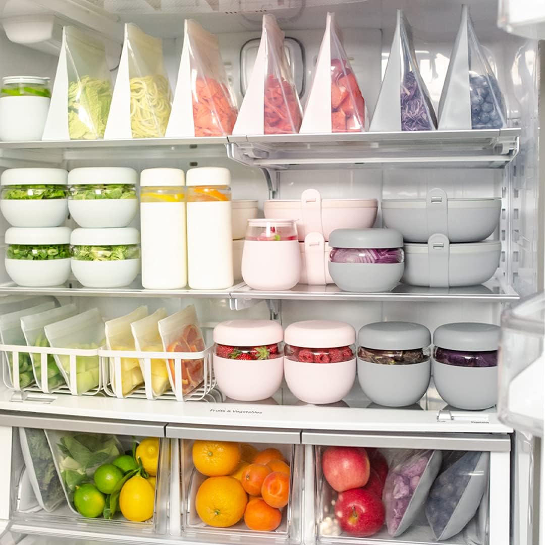 W&P Porter Silicone Reusable Storage Bag, Sandwich (10oz Flat), Slate, Food Storage Container, Microwave and Dishwasher Safe, Easy Cleaning