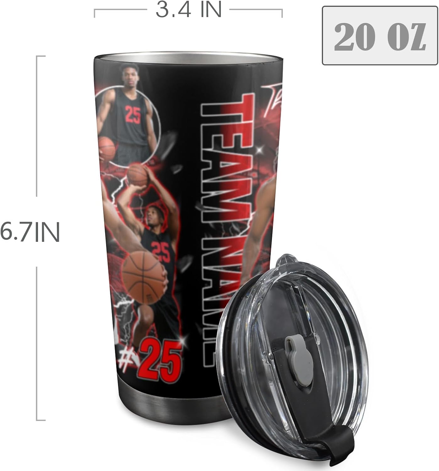 YESCUSTOM Personalized Tumbler With Photos For Basketball Lover Boyfriend Stainless Steel Travel Mug Insulated