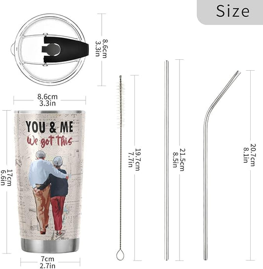 JUDIAN Gift For Husband From wife Valentines Day Gift for Husband Birthday Gift for Husband Wedding Gift Couple's mug 20oz Tumbler Travel Coffee Mug