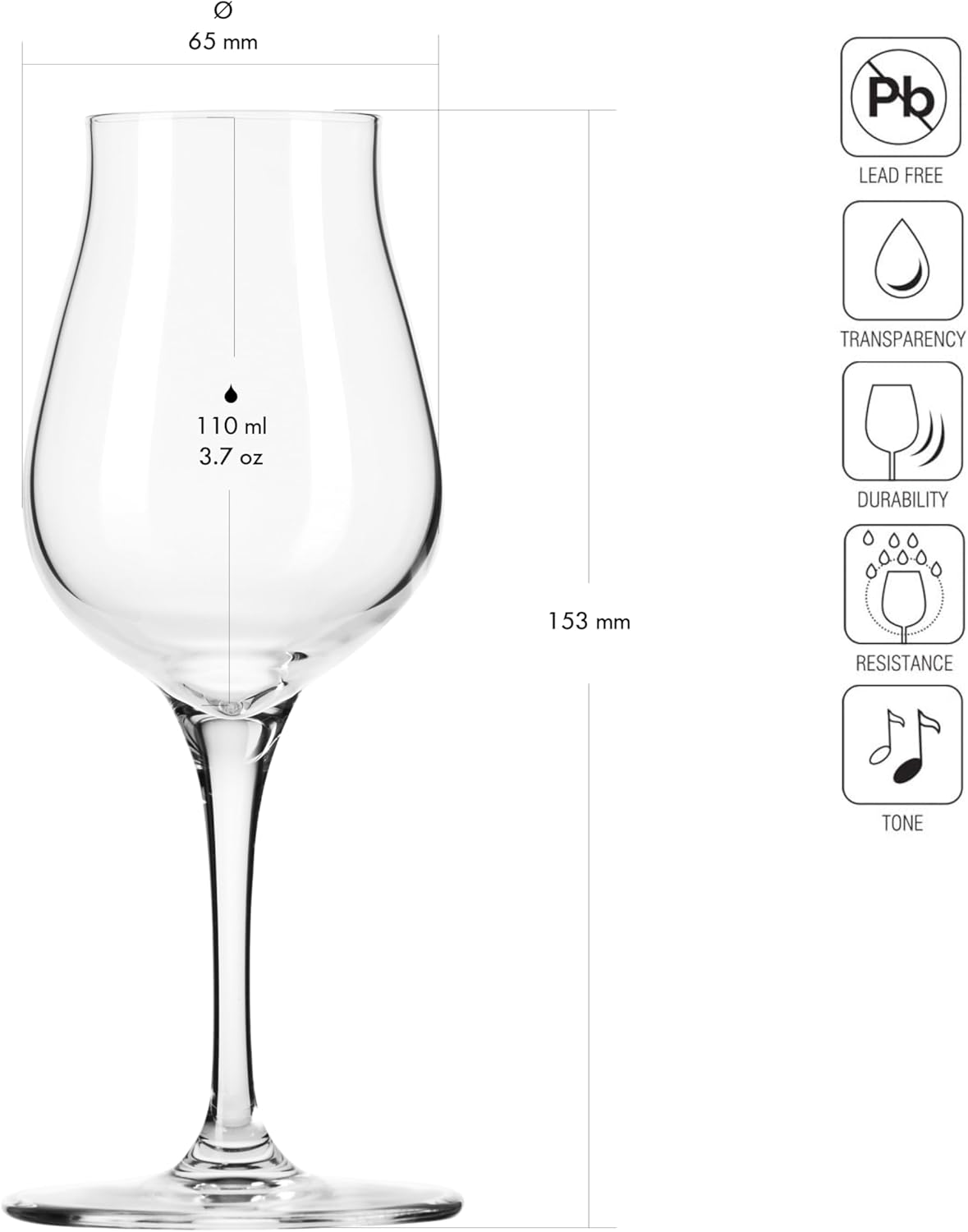 Krosno Brandy & Cognac Snifter Glasses Rum Tasting Gift Set | Set of 4 | 3.7 oz | Avant-garde Collection | For Home, Restaurants & Kitchen | Dishwasher Safe | Lead-Free Crystal Glass