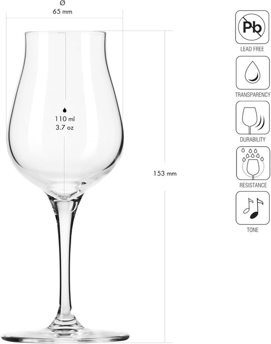 Krosno Brandy & Cognac Snifter Glasses Rum Tasting Gift Set | Set of 4 | 3.7 oz | Avant-garde Collection | For Home, Restaurants & Kitchen | Dishwasher Safe | Lead-Free Crystal Glass