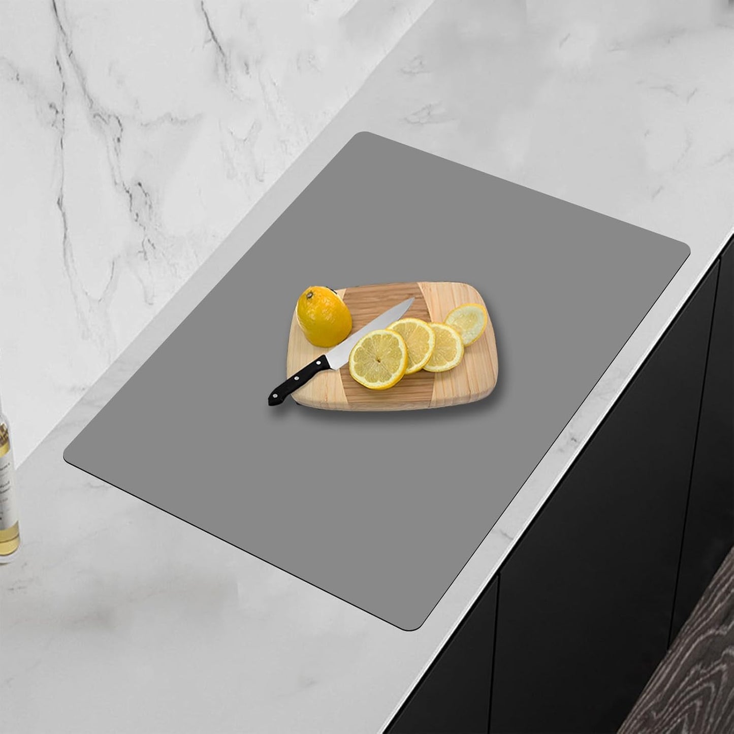 Silicone Mats for Kitchen Counter, 23.6'' x 15.7'' Non-Slip Countertop Protector Mat, Waterproof Kitchen Counter Mat, Heat Resistant Baking Mat(Light Gray)