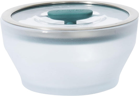 Anyday 4-Cup Microwave Cookware & Glass Container with Glass Lid, Plastic-Free Deep Food Storage | Stackable Airtight Steamer with Vented Lid for Microwave-Safe Reheating, Steaming Vegetables & Rice