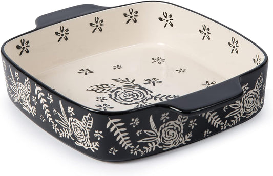 Wisenvoy Baking Dish Ceramic Brownie Pan 9x9 Baking Pan Casserole Dish Lasagna Pan Square Rose Bakeware Sets