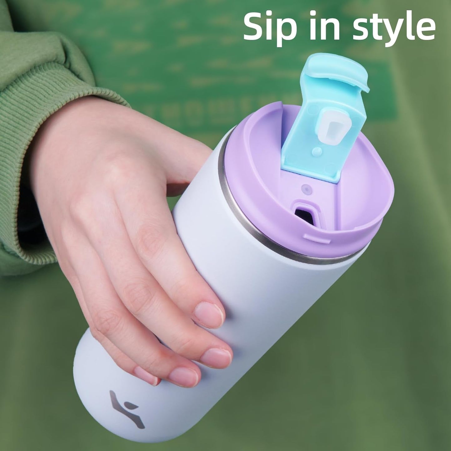 Tumbler with Lid, 12 oz Travel Coffee Mug Double Wall Vacuum Stainless Steel Thermal Metal Cup Insulated Water Bottle,Haze Ash