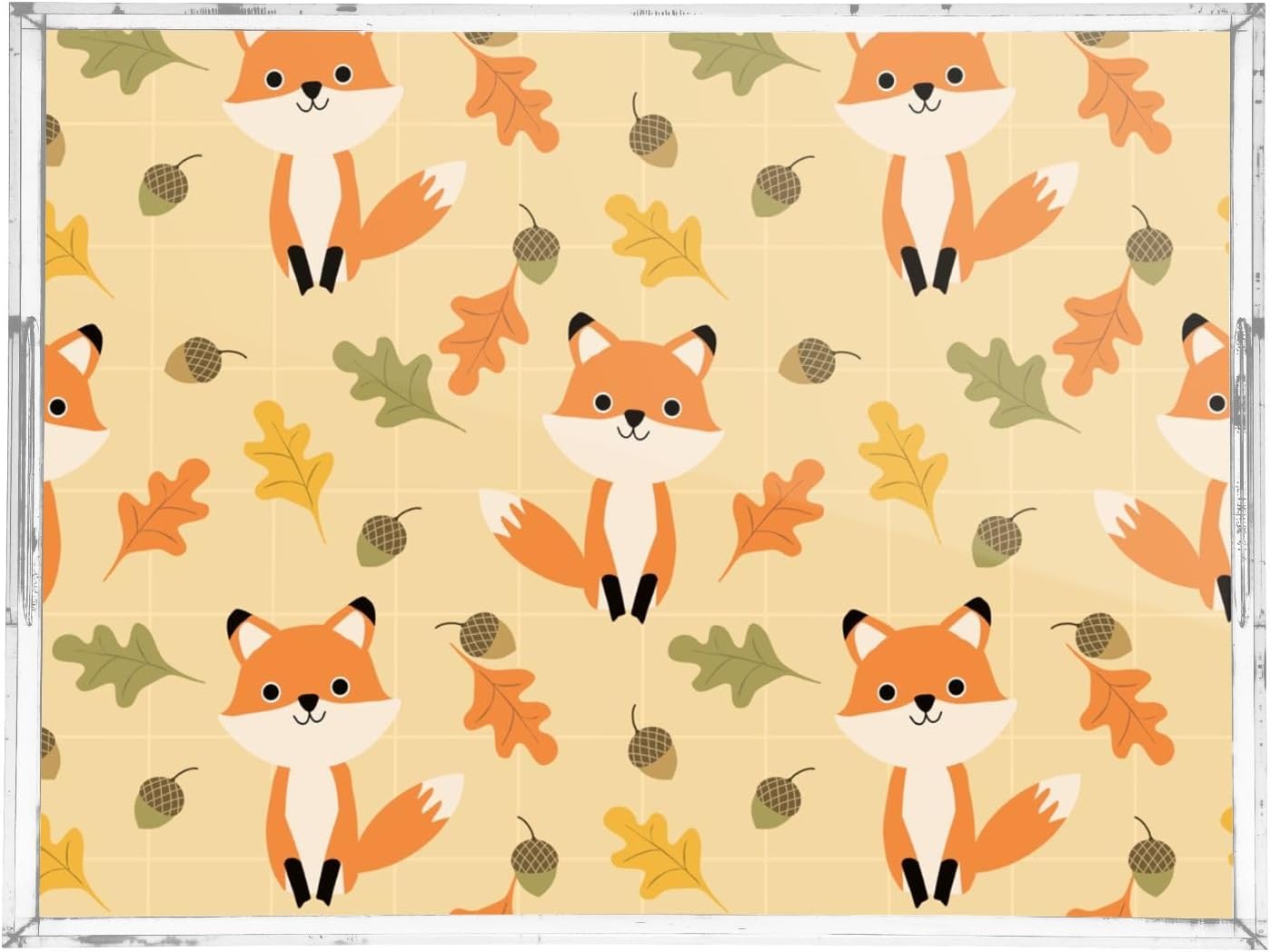 Acrylic Serving Tray with Handles Spill Proof Kitchen Storage Tray Clear Decorative Tray Makeup Drawer Organizer Storage Tray for Bathroom Living Room Ottoman 15.7x11.8Inches